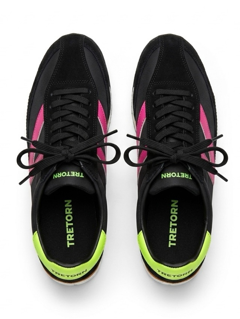 Tretorn Black Sneakers with Neon Accents Low Tops Sz 8